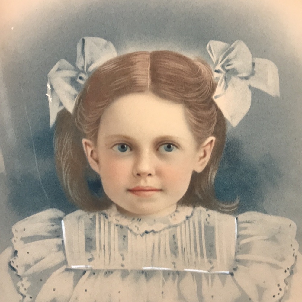 Antique Civil War Portrait Painting Little Girl 1800’s
